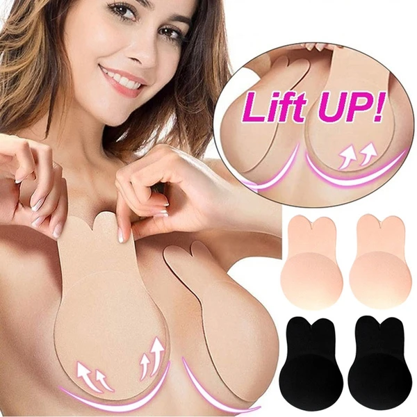 Women Push Up Bras For Self Adhesive Silicone Strapless Invisible Bra  Reusable Sticky Breast Lift Up Tape Kawaii Rabbit Bra Pads - AliExpress