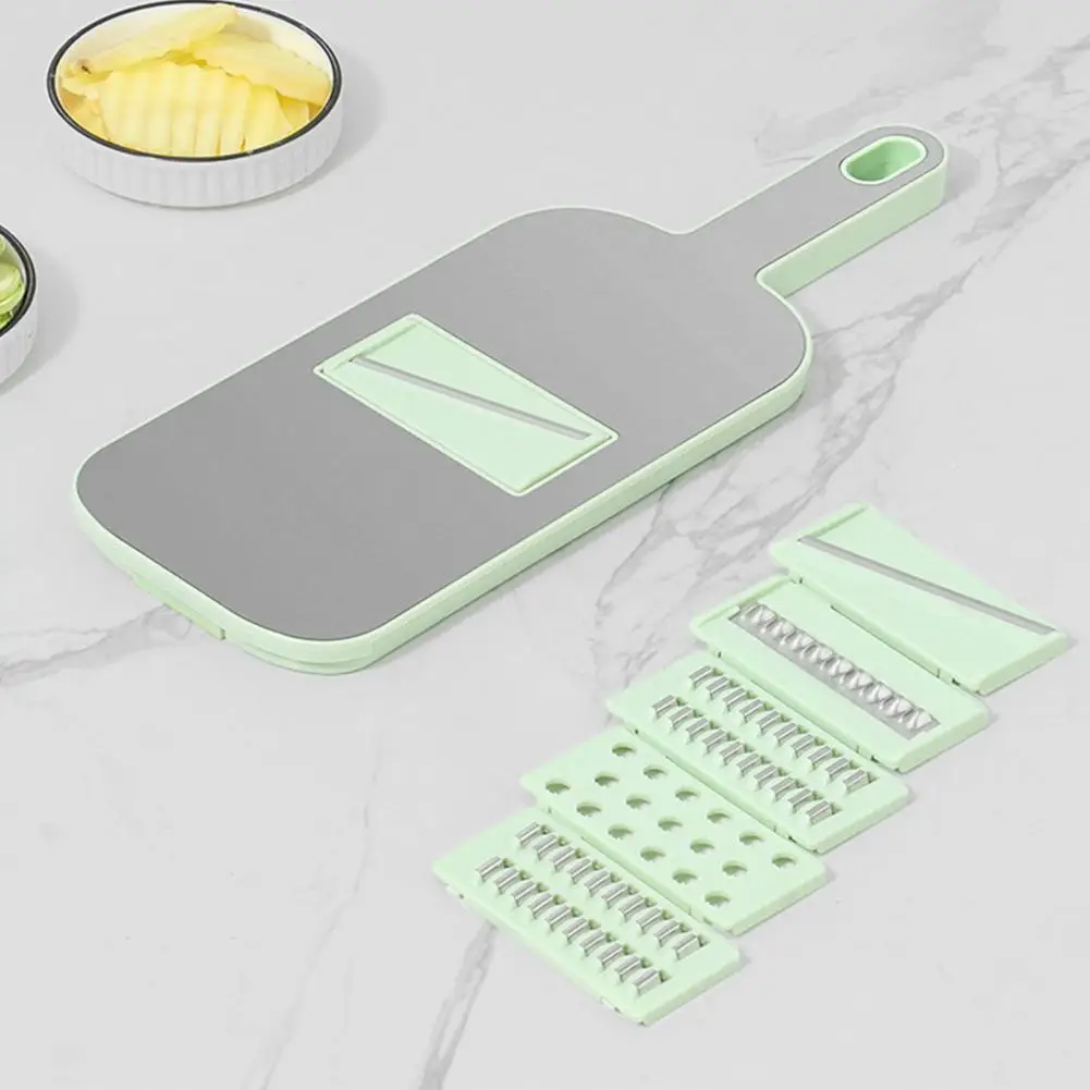 Easy Clean Grater Food Dicer Grater Stainless Steel Multifunctional with 6 Blades Drain Basket Easy to for Efficient