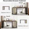 Computer Desk with 5 Drawers, 55-Inch Home Office Desk with Reversible File Drawer Cabinet, Modern Wooden Work Writin 3