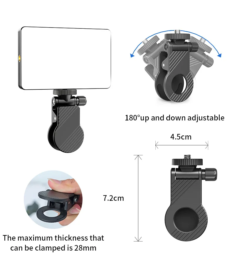 LED Fill Light 2025 Multifunctional Adjustable Brightness Can Clamped Lamp For Camera Shot Mobile Live Broadcast