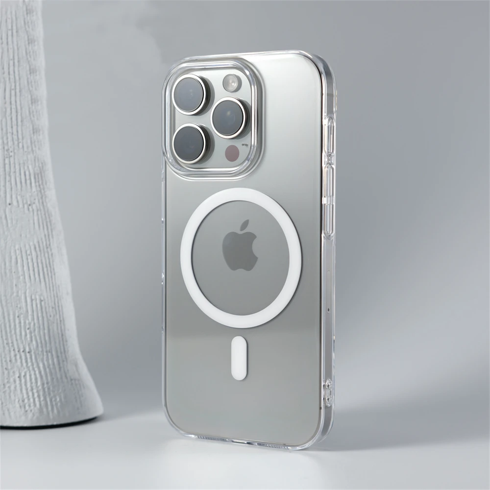 Ultra-Slim Magnetic Wireless Charging Hard Case - HD Transparent