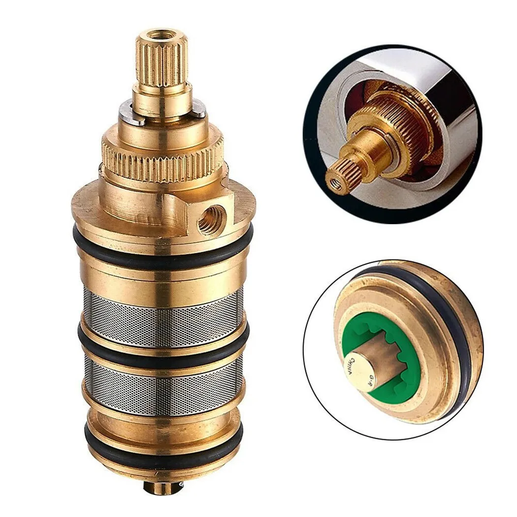 Thermostatic Cartridge Faucet Cartridge Brass Replacement Shower Mixer Valve Bar Repair Kit Bathroom Water Temperature Control