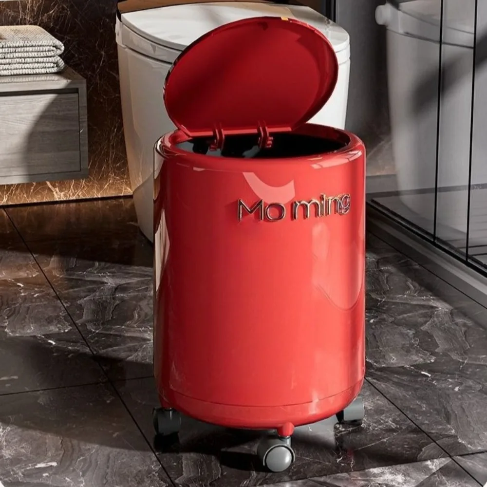 욕실 쓰레기통 20리터 360 °   유니버설 휠 쓰레기통 주방용 15L 쓰레기통 음식물 쓰레기 가정용 청소 도구