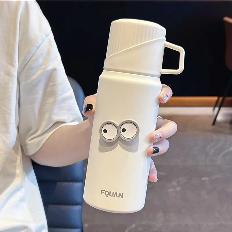 Cute Thermos Bottle Aesthetic For Hot Cold Coffee Tea Juice Kawaii  Stainless Steel Insulated Portable Simple Water Bottle 450ml - AliExpress