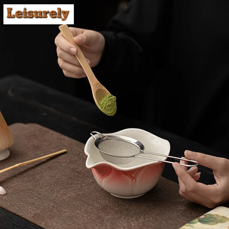 Lotus Language Matcha Eight-piece Set Ceramic Tea Bowl Whisk Stand Brush Filter Net Song Dynasty Play Tools Accessories Supplies
