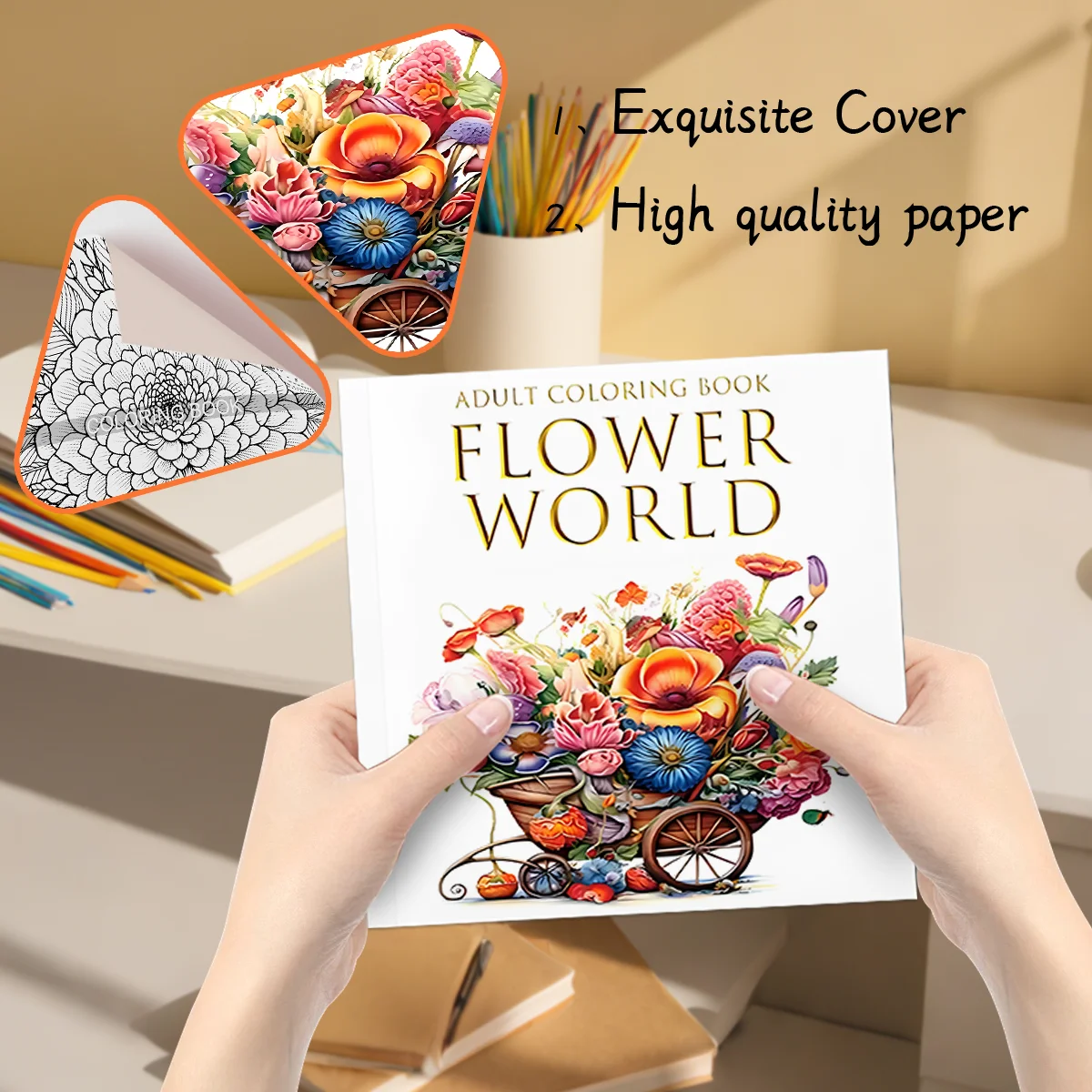 Adult Coloring Book: 24 Stunning Floral Designs - Premium Quality Paper for Relaxation & Creative Expression 4