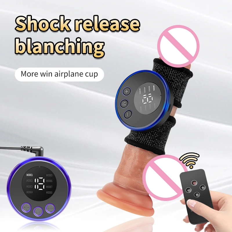Electro Penis Pads Massage Penis Sleeve Restraint Set Electric Cock Ring Band Bondage Set Male Role Play Chastity Sex Toys