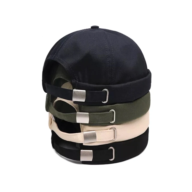 Retro Cotton Brimless Snapback Cap - Adjustable Skull Hat for Parties, Vacations, and Running