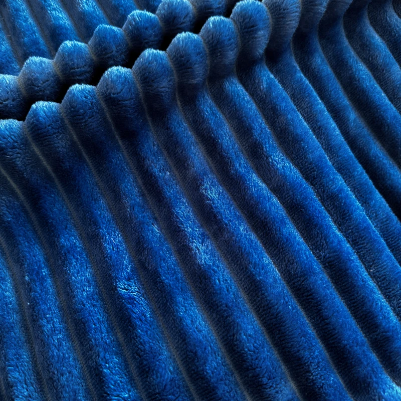 1 blue striped blanket - thickened blanket, modern and simple design, four seasons office nap blanket, suitable for bed or sofa. - 5