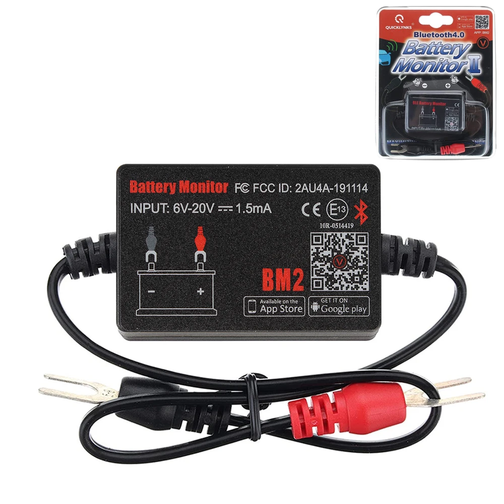 test car battery with multimeter 12V For Android IOS Phone Digital Analyzer Bluetooth 4.0 BM2 With Alarm Voltage Charging Cranking Test Car Battery Monitor coolant temperature gauges Diagnostic Tools