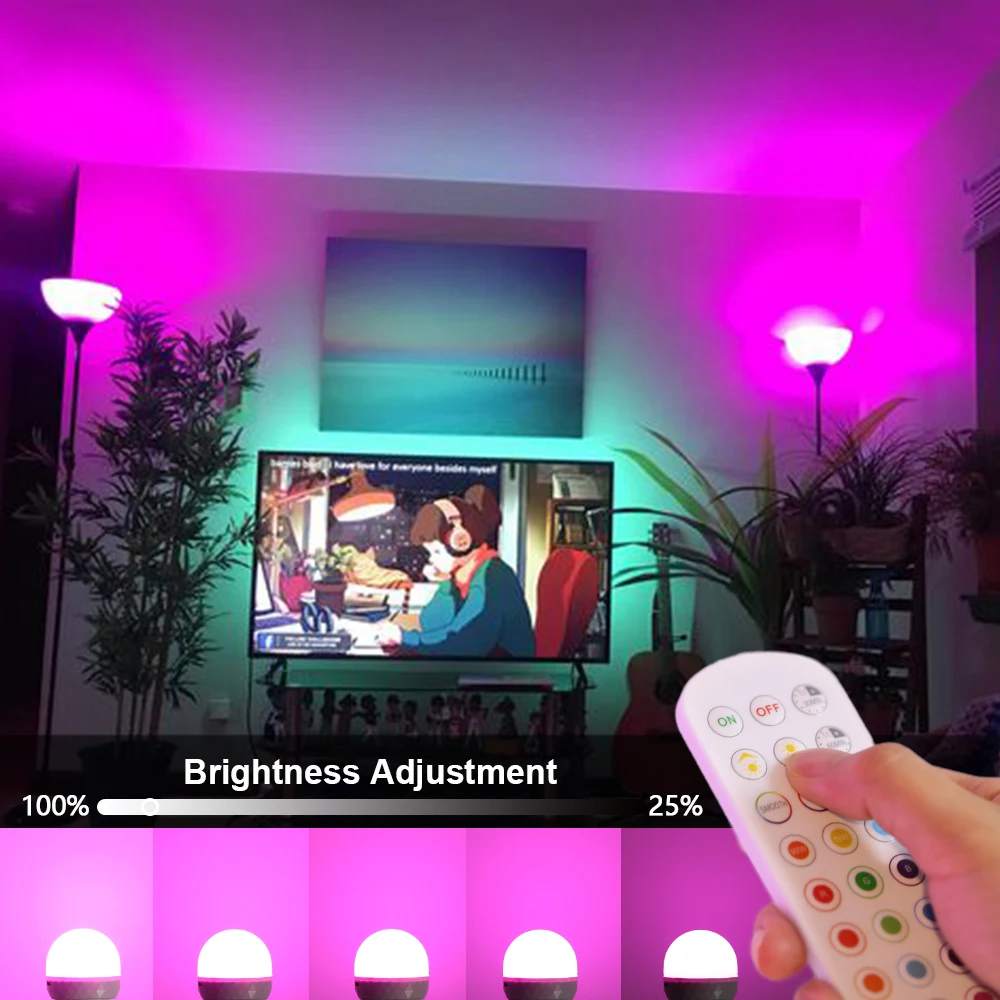 รูปสินค้า หลอดไฟ RGB ปรับสีได้ USB พร้อมรีโมท