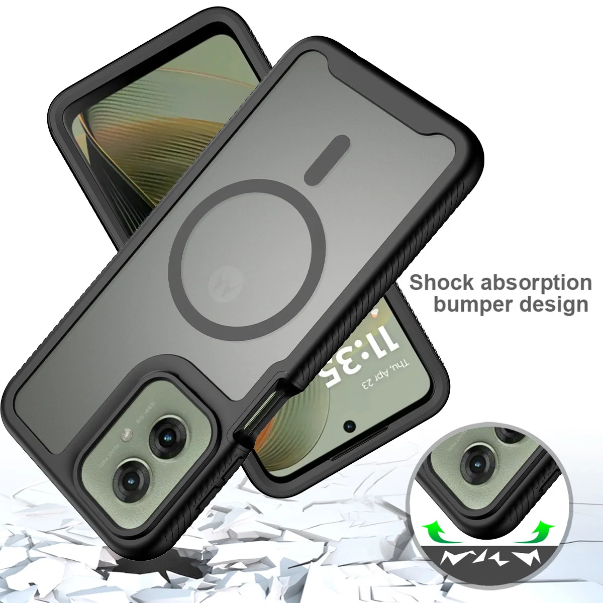 360 Full Protection Shockproof Clear Hard PC Cover for Motorola Moto G Series