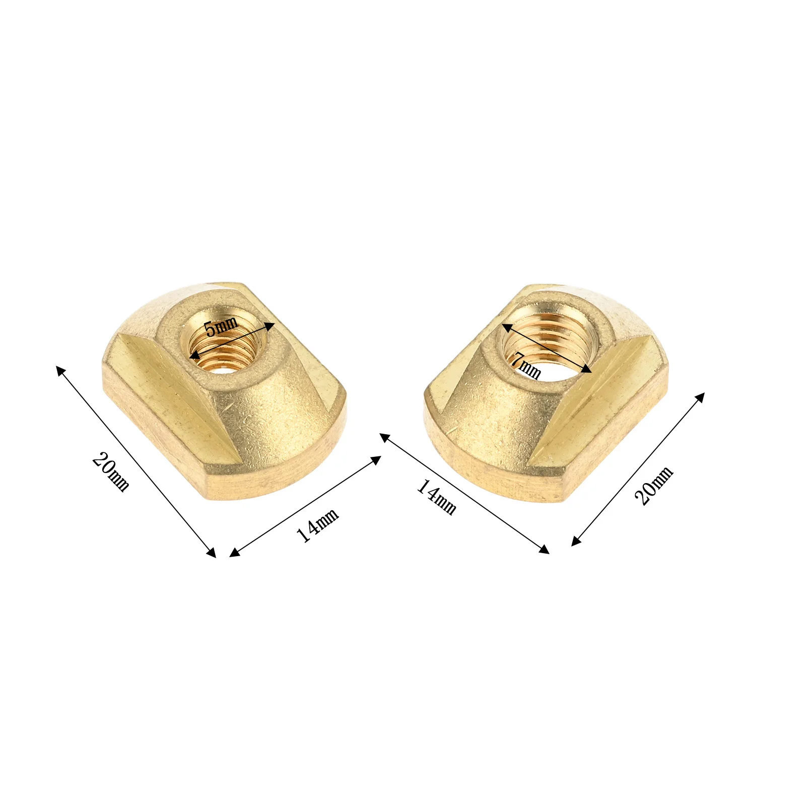4Pcs Gold M8 M6 Mounting Brass T-Nuts Fit For Water Sports Surfing All Hydrofoil Tracks Outdoors Surfing Accessories