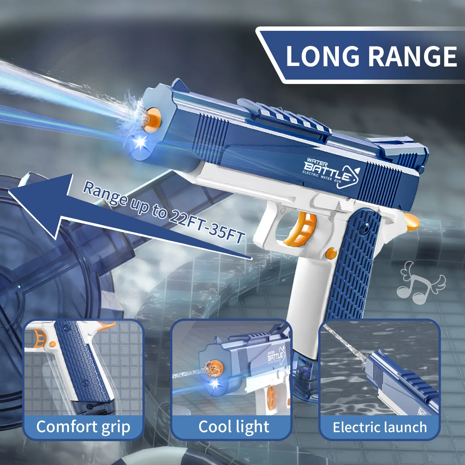 New Electric Continuous Firing Water Gun Summer Outdoor Beach Children's Water Gun Fighting Game Bursts High-Pressure Water Gun 2