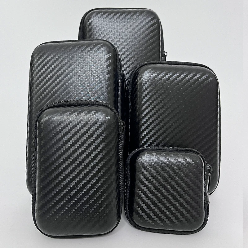 Car Terminal Removal Hard Case Portable Storage Bag Car Repair Tool Kit Storage Carbon Fiber Pattern with Zipper Bag