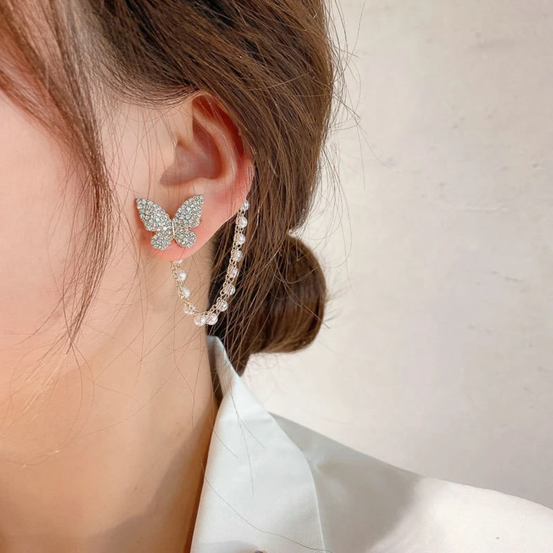 Ear Clip Earrings Fashion Female Cold Wind Punk Cool Butterfly Cuff Wedding Party Gift Jewelry