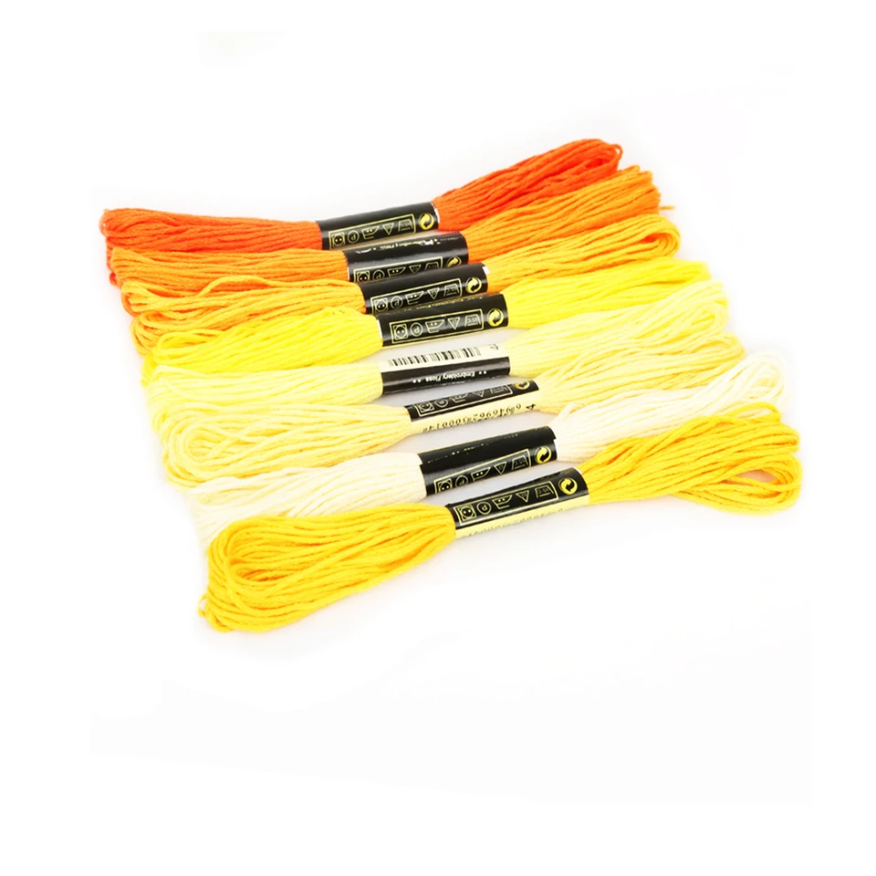 Broderie Dégradée 8M 6 Couleurs Fil à Broder Accessoires Manuels Polyester Coton Bricolage Artisanat Couture à La Main Besoins De Tricot