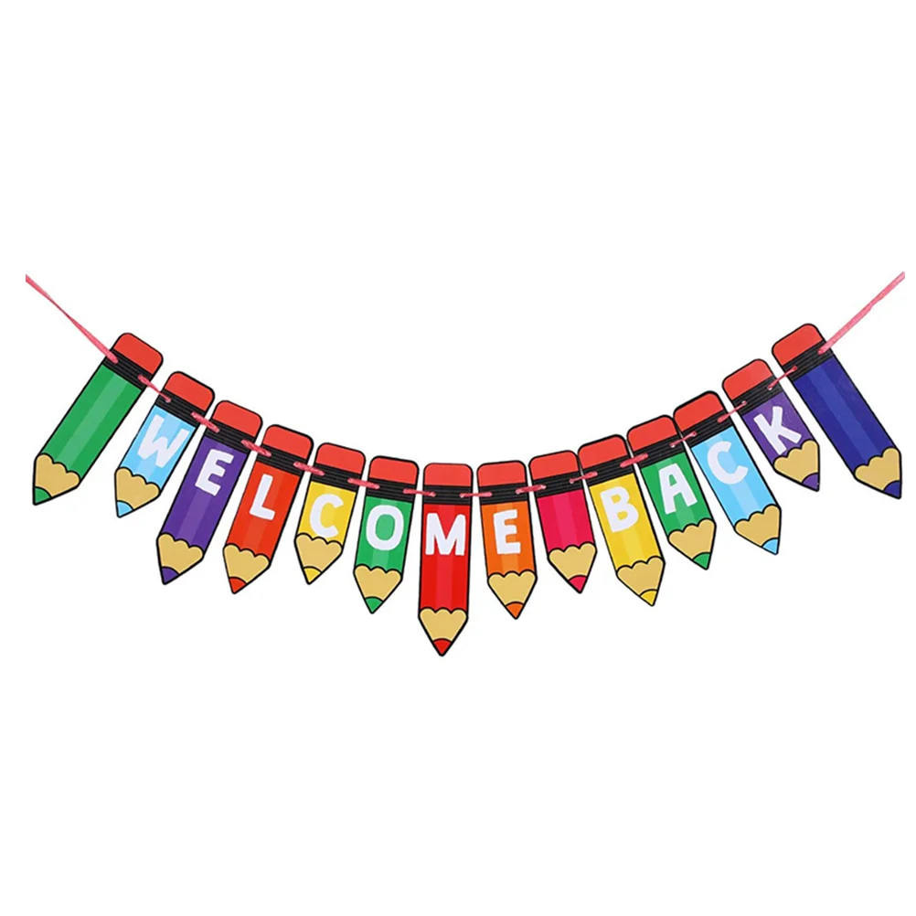 

Back-to-School Season Hanging Flag Banners Welcome Flags Decorations Photography Prop Flower Garlands