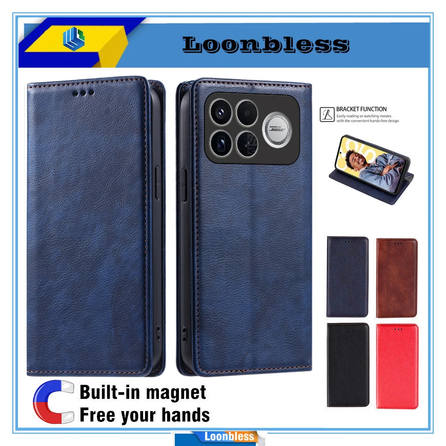 Premium Flip Leather Phone Case with Holster - Stylish and Durable Design