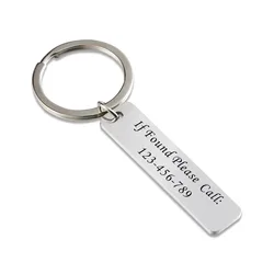 Custom Engraved Keychain - Personalized Elegant Key Accessory, Ideal Gift (Silver)