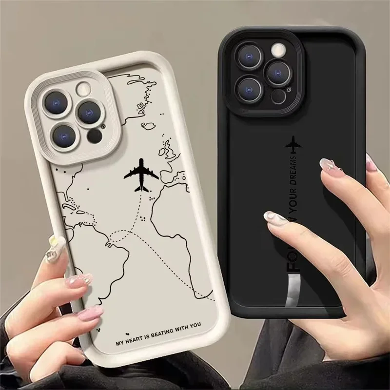Travel-Inspired Airplane Route Case for Xiaomi Redmi Note 14 13 12