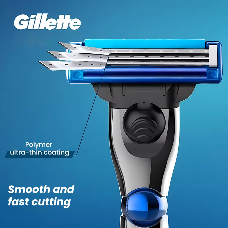 휴대성이 쉬운 여행용 케이스가 포함된 Gillette Mach 3 Turbo 유연한 피부 친화적인 남성용 세척 가능 고품질 면도기