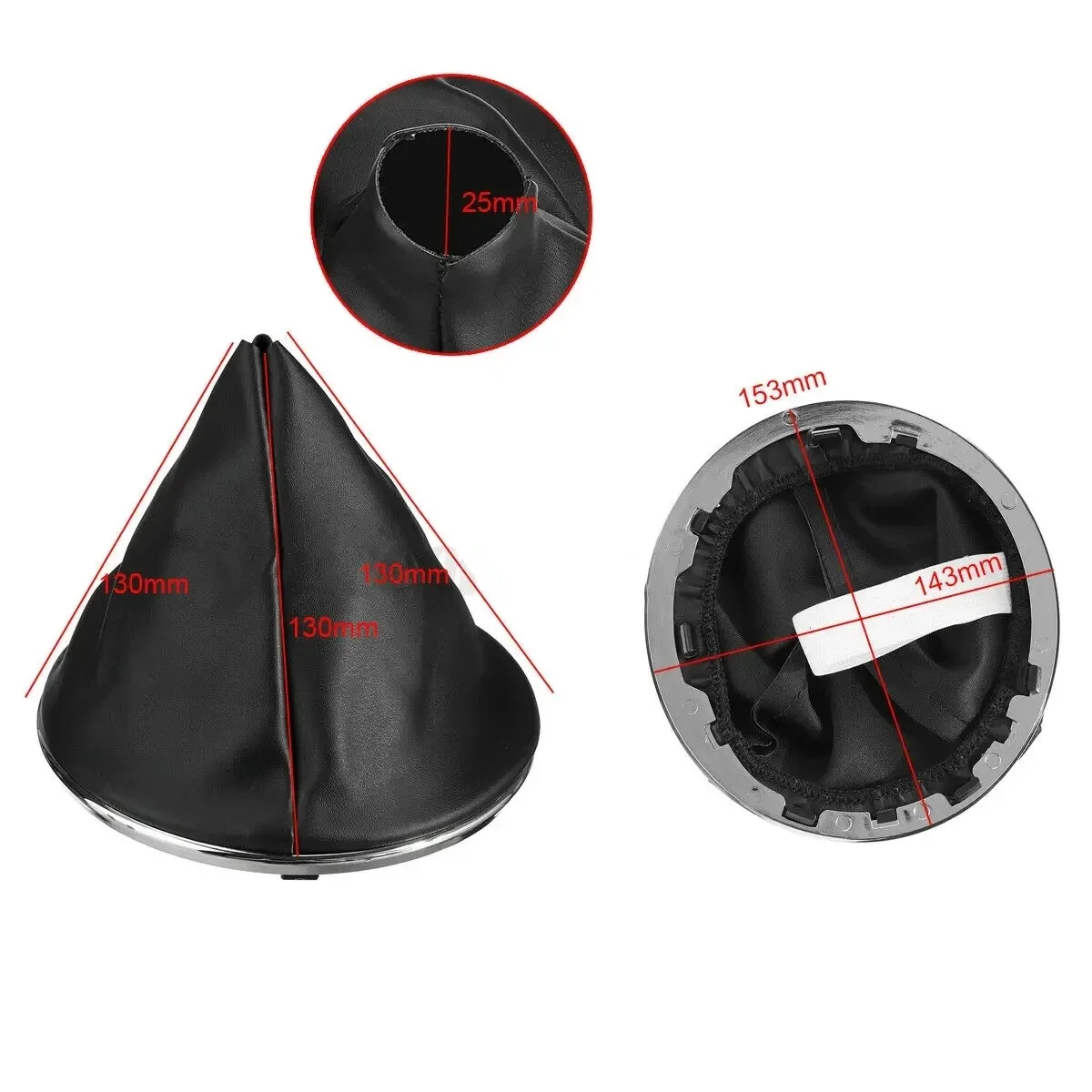 Car Pu Leather Gear Gaiter Gaitor Shift Collar Boot Dust Cover For Fiat 500 500c Panda 2003 - 2006 2007 2008 2009 2010 2011 2012 images - 6