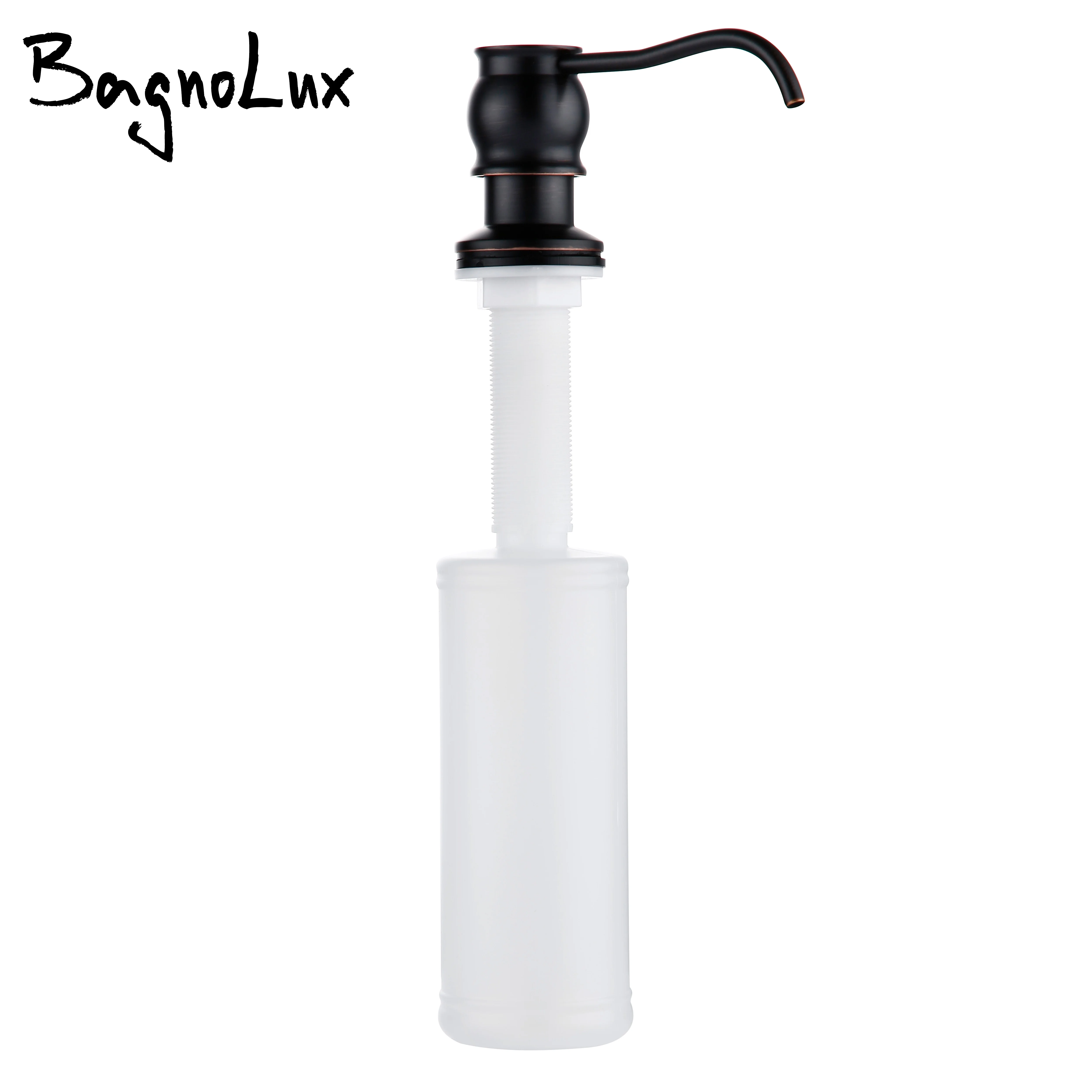 Bagnolux Brass Black Built In Deck Mount Pump Countertop Kitchen Sink Hand Sanitaizer Soap Dispenser