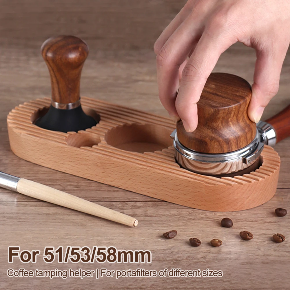 

Espresso Tamping Mat Wooden Coffee Tamping Station 51/53mm 58mm for Barista Tool Distributor WDT Tool Portafilter Kitchen Bar