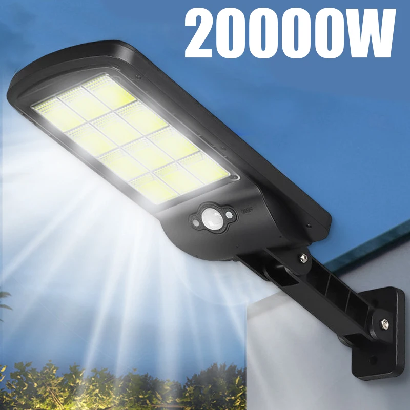 20000W Outdoor Solar Street Lamp LED Large Light Source 144COB Courtyard Garden Remote Control Waterproof Lighting Floodlight