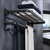 1Pc punch-free bathroom wall-mounted storage rack wall-mounted towel bar toilet bath towel rack towel ring clothes rack 3