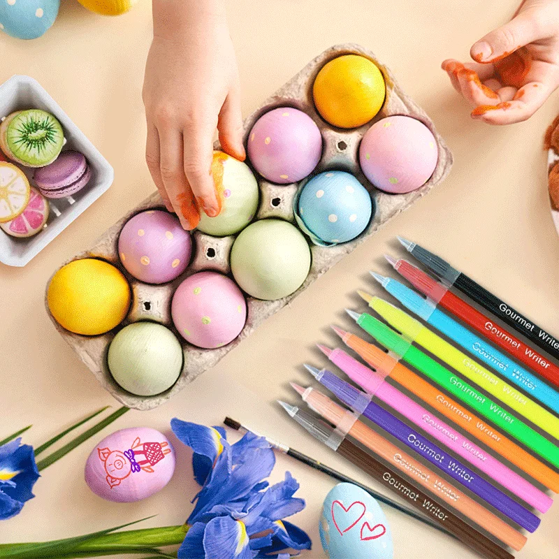 Edible Ink Marker Food Coloring Pen Biscuits Fondant Cake Decorating DIY Baking Draw Tools Edible PigmentPen Color Brush