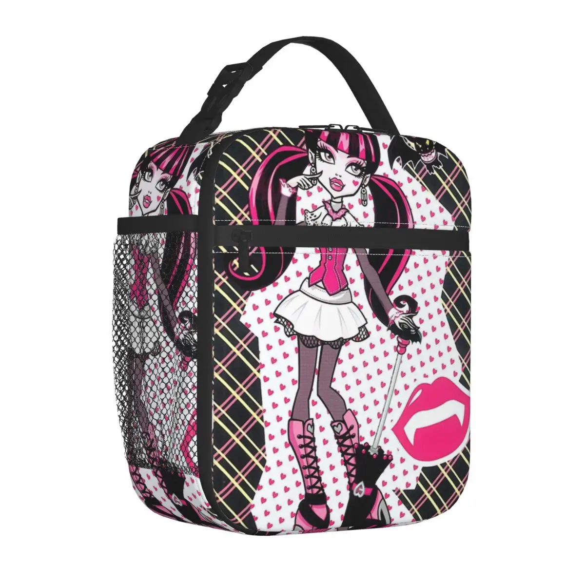 Draculaura Gothic Vampire Insulated Lunch Bag Ad Alta Capacità Monster High Meal Container Cooler Bag Tote Lunch Box School Outdoor