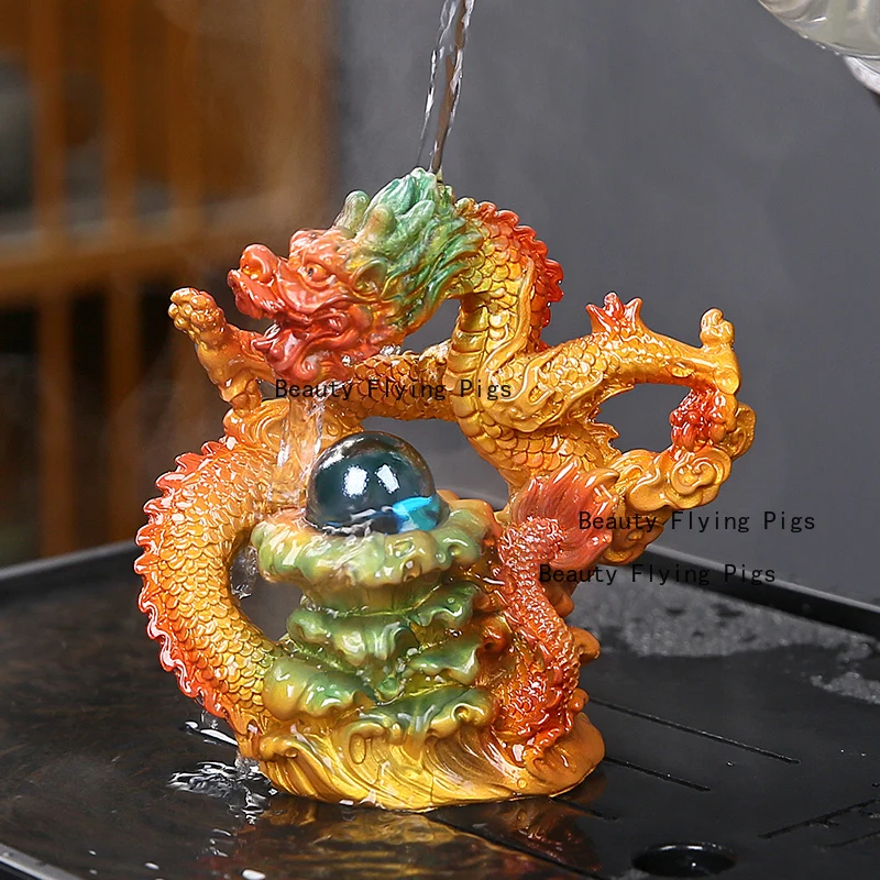 Resin Zodiac Dragon Tea Pet Can Be Nurtured Color Changing Creative Tea Table Decoration Ornaments Tea Set Gifts Feng Shui