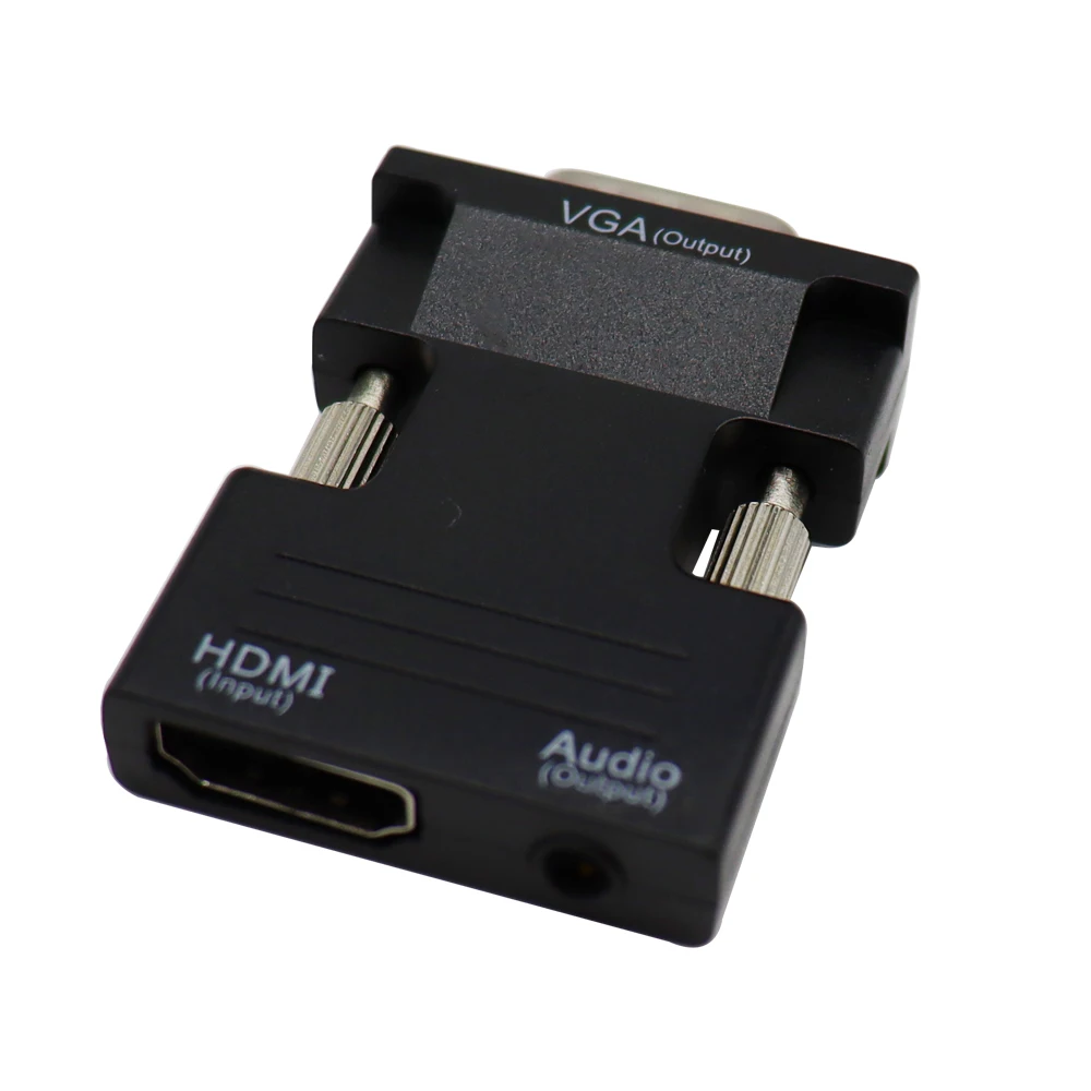 HDMI-совместимый конвертер VGA папа 1080P видеовыход с 3 5 мм AUX аудио-кабелем адаптер