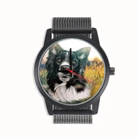 Factory Store Dogs Design Street Style Border collie Pet Shop Souvenir Gifts for Mom Family Pet Plus Men's  Quartz Wrist Watch 1