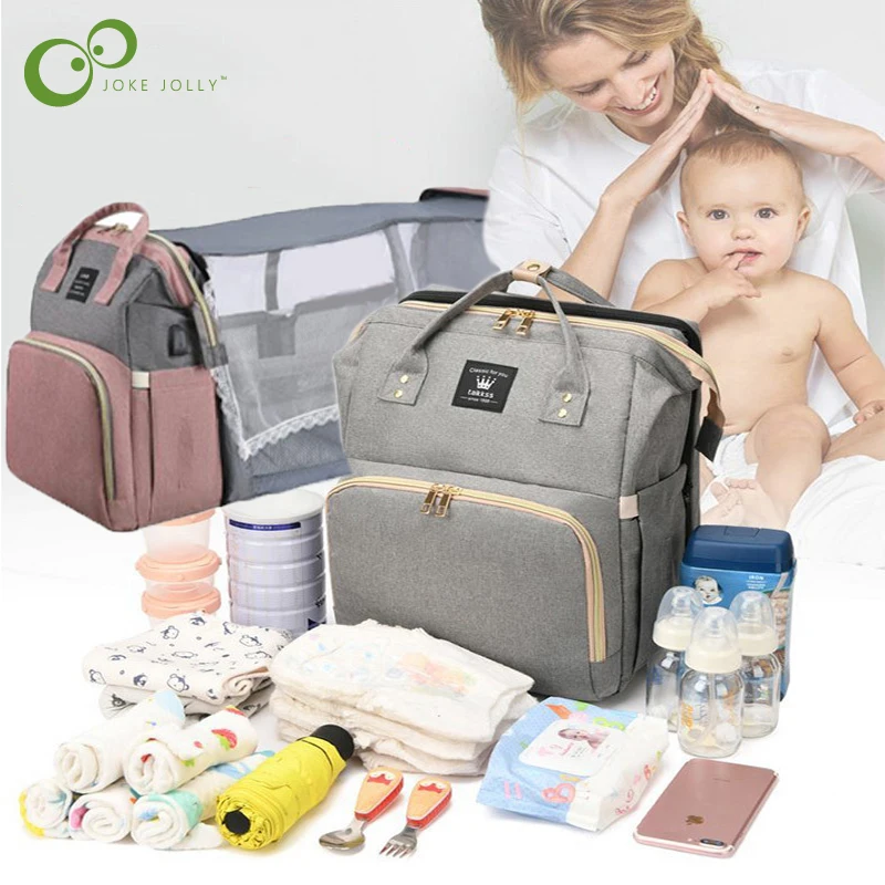 FoldingMommyBagLightweightPortableFoldingCribBedLargecapacity