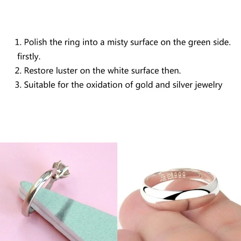 실버 광택 바 양면 다이아몬드 스폰지 버핑 스틱, 보석 제작 금속 광택 DIY 공예 도구 키트