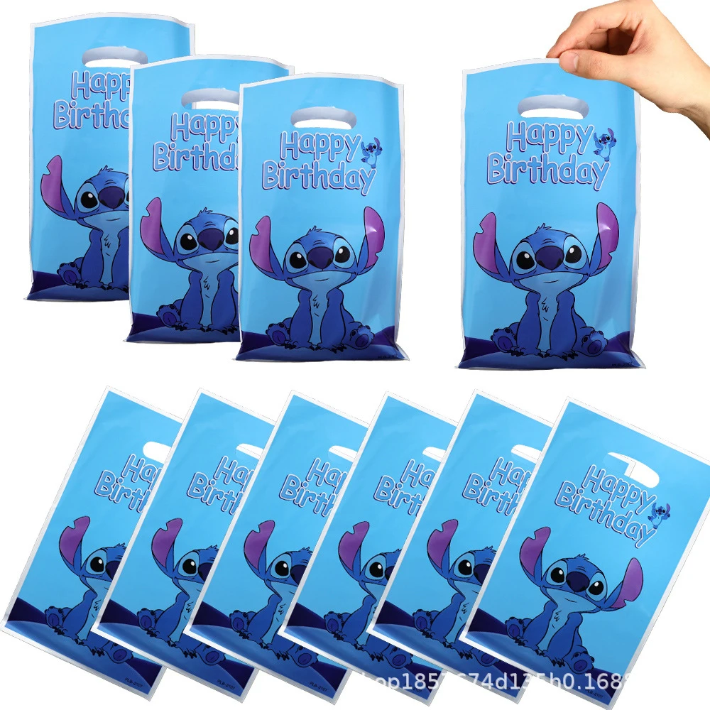thumbnail image 1 of 10/40 piezas nuevas bolsas de regalo de Disney Stitch, bolsas de plástico para golosinas, temáticas de Stitch rosa, suministros de cumpleaños para niños, regalo para el hogar, decoración, 1 of 5