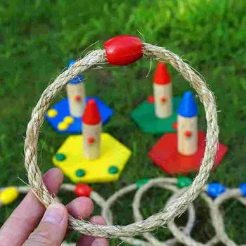 Ring Toss Game Ring Toss Women Natural Rope Ferrule Noose Outdoor Games Kids Children S Throwing Circle