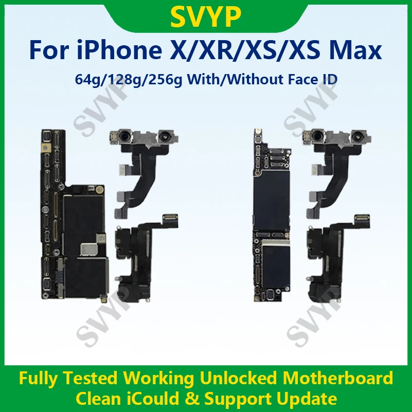 Working Mainboard For iPhone X/XR/XS Max Face ID Fully Tested Cleaned iCloud And Unlocked Motherboard