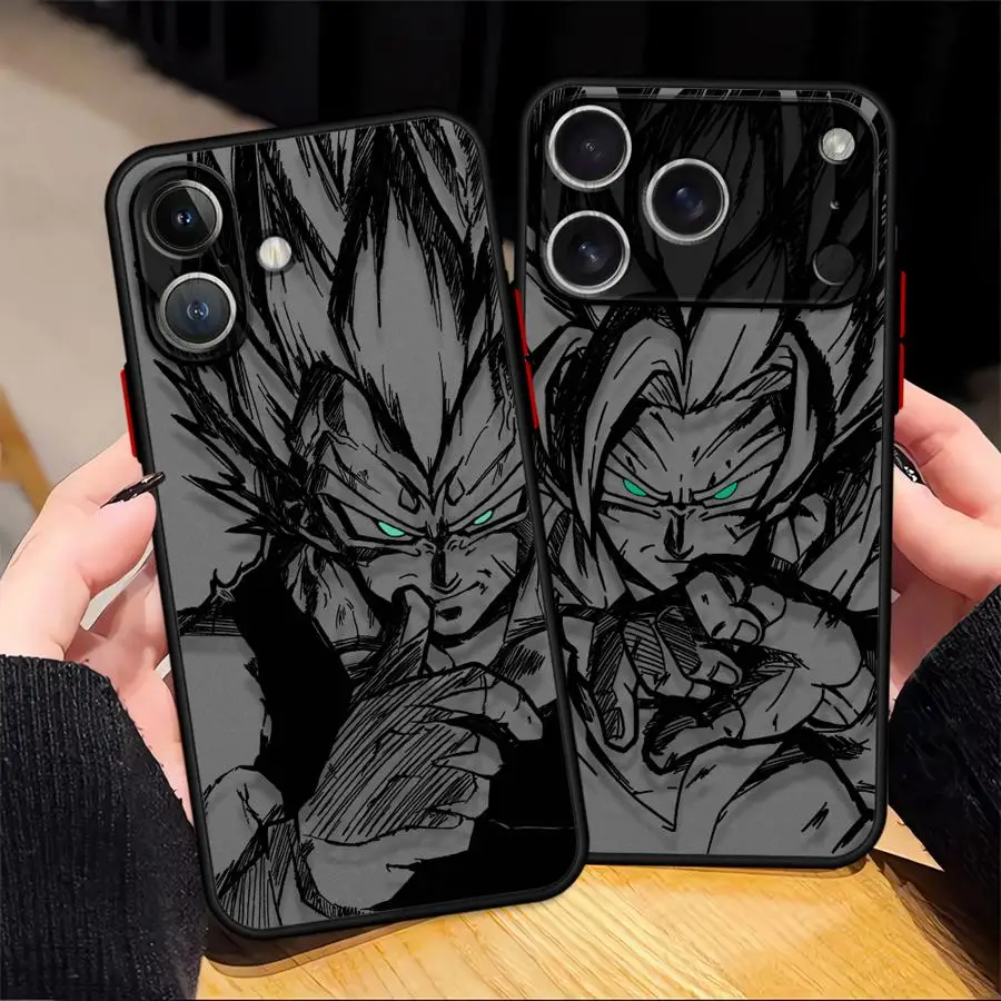 Hülle für iPhone 17 Pro Max 15 XS XR 11 Air 16 Plus 7 8 SE 14 13 Mini 12 Funda Rückseiten-Telefonabdeckung Dragon Ball Goku Vegeta