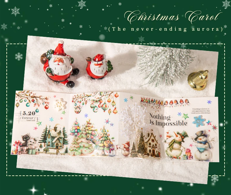 JIANQI 50mm * 2m Weihnachtsthema PET-Klebeband Aufkleber Dekorative Collage Kleber Diy Scrapbooking handgemachtes Abdeckband – Detail 10