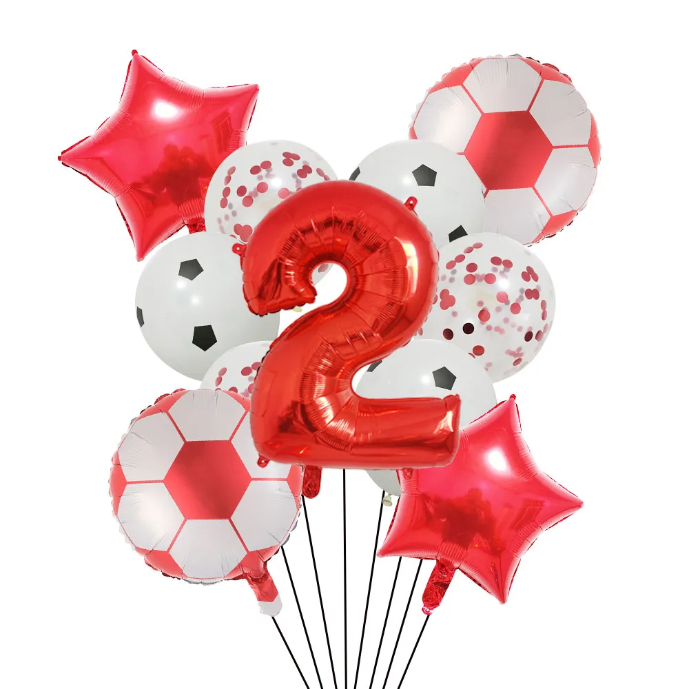 Helium Foil Soccer Balloons - 32-Inch Green Number Ball Sports Party Decorations