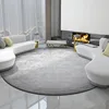 Solid Color Round Living Room Carpets Art High-end Luxury Bedroom Carpet Minimalist Dark Green Rug Short Plush Soft Rugs Tapete 3