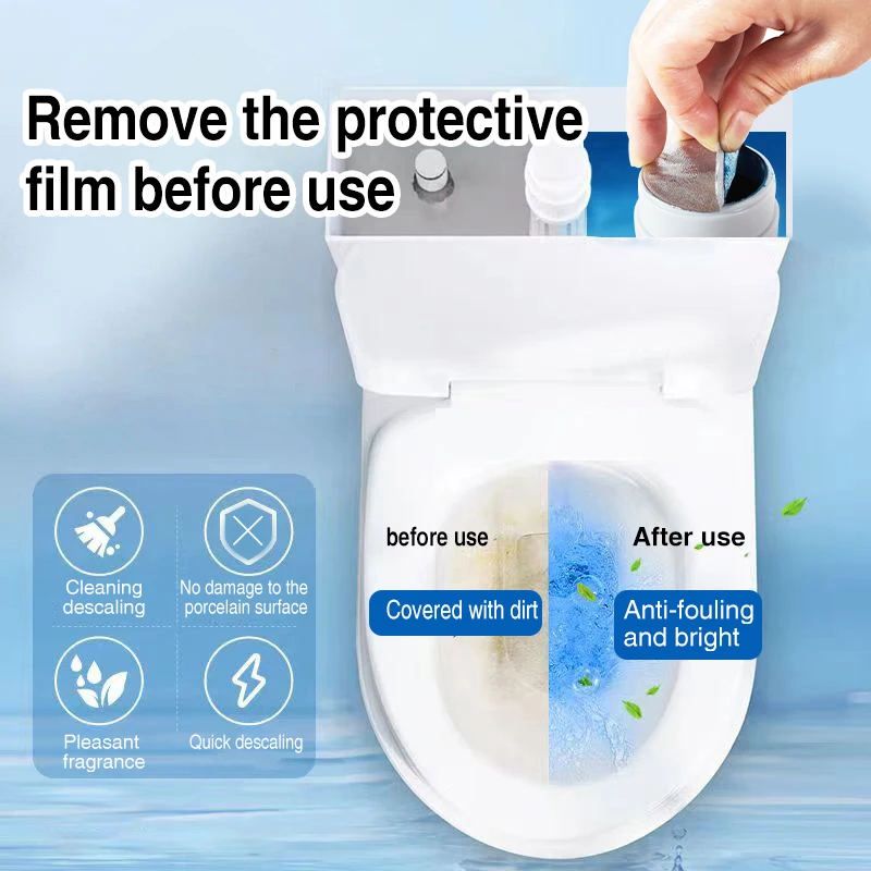 Automatic toilet cleaning artifact blue bubble deodorant descaling spirit light fragrance toilet odor cleaner 6