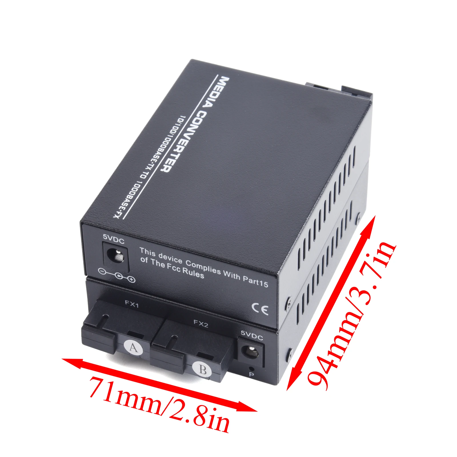 1 Pair 100M Fiber Optical Media Converter 10/100Mbps Single Mode 2 Fiber to 2 RJ45 UPC/APC SC-Port With Outdoor Wire