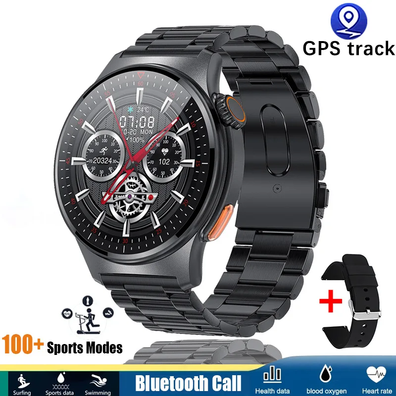 

Bluetooth Call Smart Watch Men 24h ECG+PPG Monitoring 100+ Sports Fitness Waterproof Watches NFC Smartwatch Man GPS Motion Track