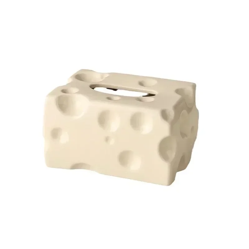 

Home Drawer Cheese Towel Room Paper Living Napkin Decoration Box Luxury Ceramic Creative Fun Cream