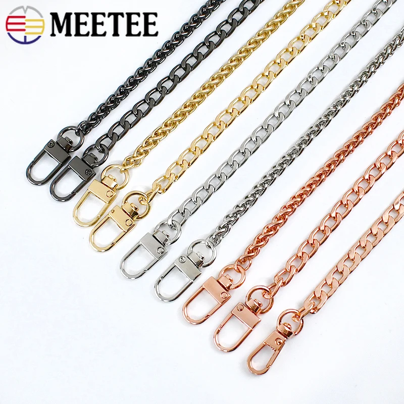 

Meetee 100/120cm Metal Purse Chains Bags Strap Replacement Shoulder Crossbody Bag Straps Wallet Handle DIY Handbags Hardware